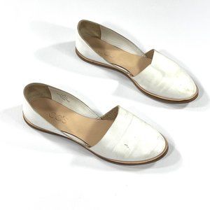 COS Women's Size 36 White Leather Flats Casual Cut Out Slip On Shoes